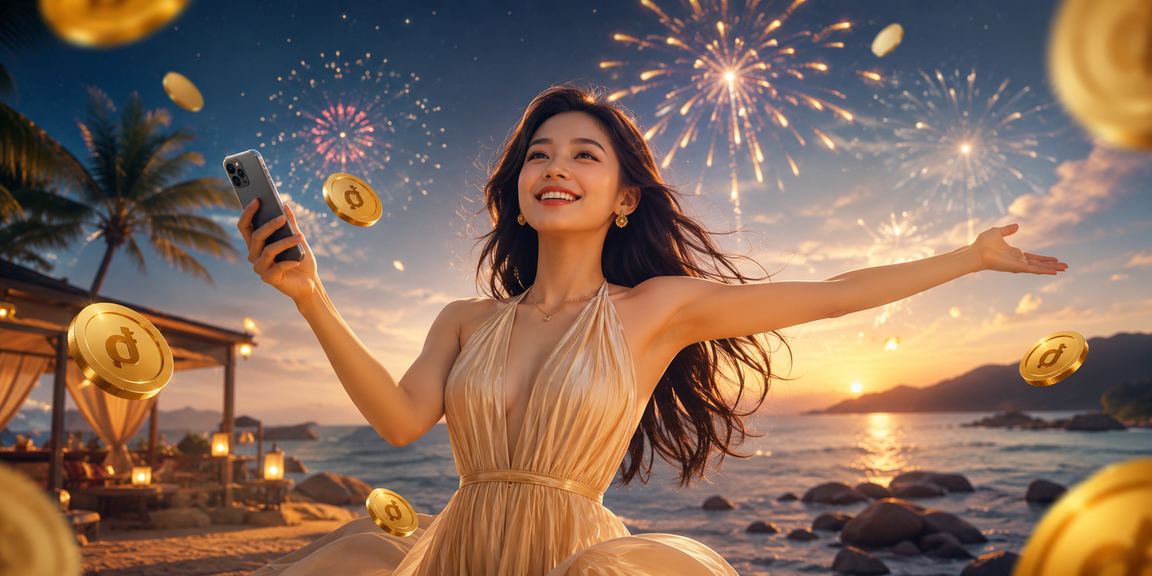Người dùng đặt cược trực tuyến trên điện thoại tại bãi biển Côn Đảo buổi chiều